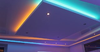 Натяжной потолок с подсветкой Волжский, цена от 2067 руб.